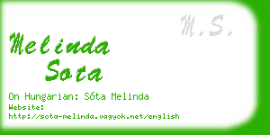 melinda sota business card